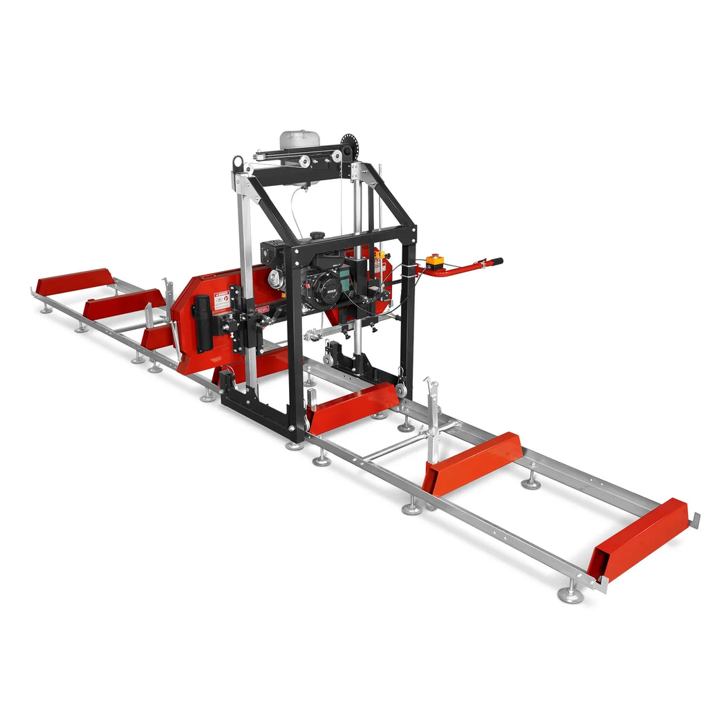 MechMaxx 26" Portable Sawmill, KOHLER CH440 429cc E-Start Gasoline Engine, 20" Board Width, 20' Track Length (13' Track Length + 6.4' Track Extension Included) , SM-26