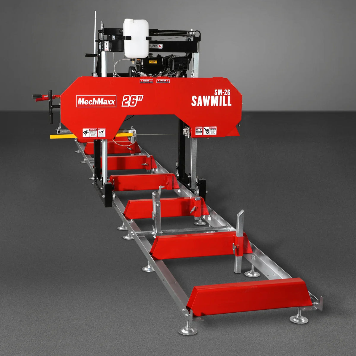 MechMaxx 26" Portable Sawmill, KOHLER CH440 429cc E-Start Gasoline Engine, 20" Board Width, 20' Track Length (13' Track Length + 6.4' Track Extension Included) , SM-26