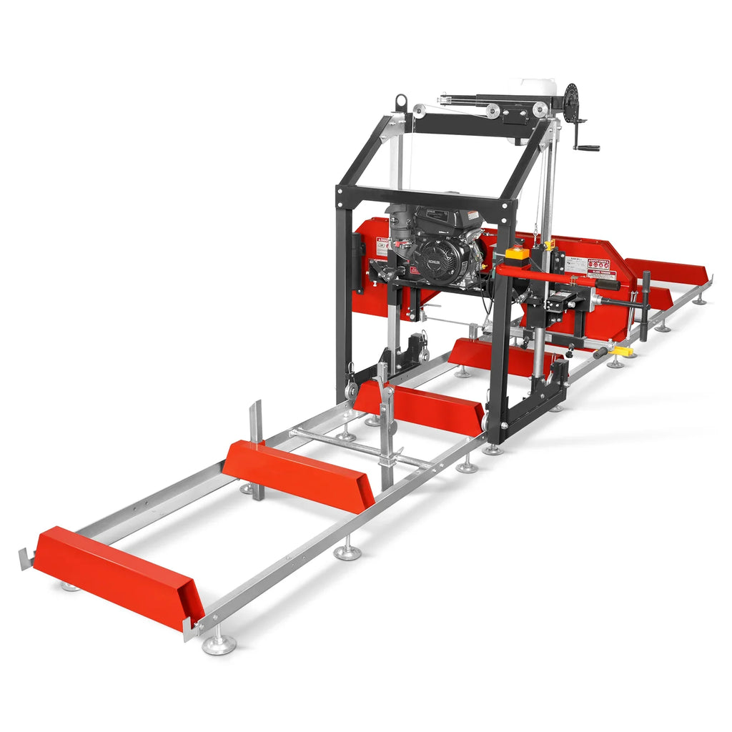 MechMaxx 26" Portable Sawmill, KOHLER CH440 429cc E-Start Gasoline Engine, 20" Board Width, 20' Track Length (13' Track Length + 6.4' Track Extension Included) , SM-26