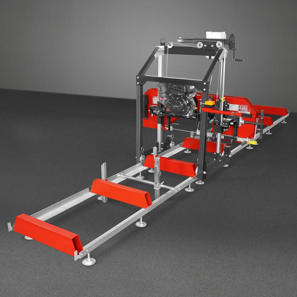 MechMaxx 26" Portable Sawmill, KOHLER CH440 429cc E-Start Gasoline Engine, 20" Board Width, 20' Track Length (13' Track Length + 6.4' Track Extension Included) , SM-26