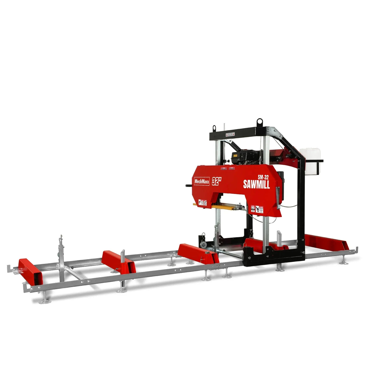 MechMaxx 32" Portable Sawmill, 459cc 15HP E-Start Gasoline Engine, 26.5" Board Width, 13' Track Length , SM-32