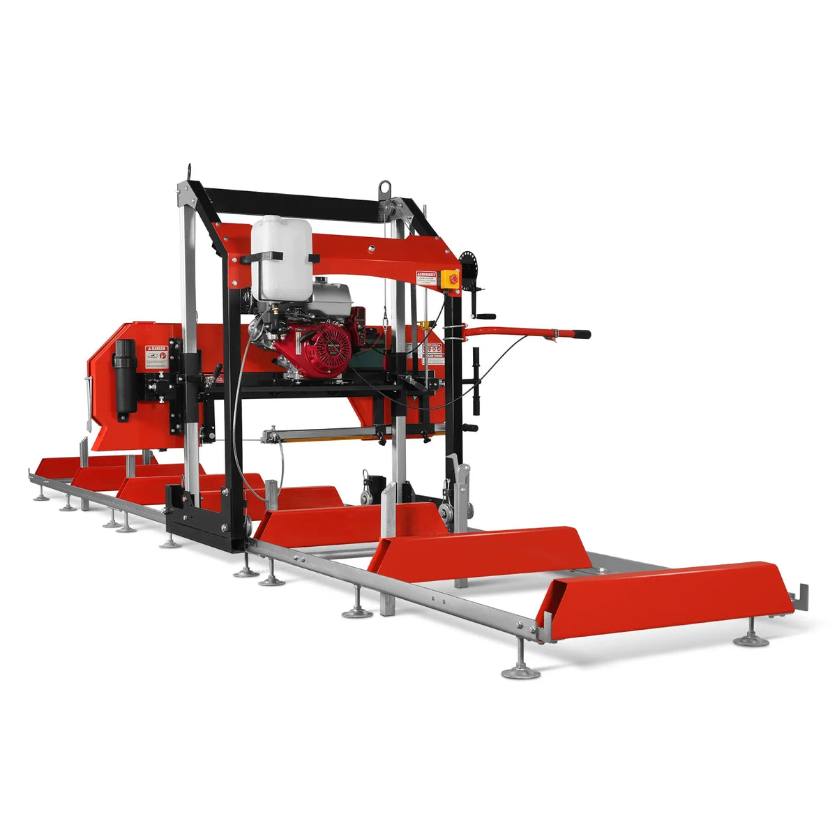 MechMaxx 32" Portable Sawmill , HONDA GX390 389cc E-Start Gasoline Engine, 26.5" Board Width, 20' Track Length (13' Track Length + 6.4' Track Extension Included) , SM-32