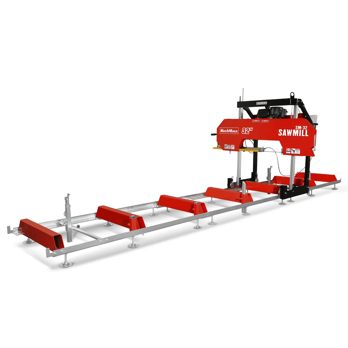 MechMaxx 32" Portable Sawmill, KOHLER CH440 429cc E-Start Gasoline Engine, 26.5" Board Width, 20' Track Length , SM-32