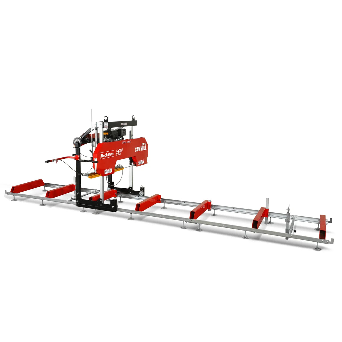 MechMaxx 32" Portable Sawmill, KOHLER CH440 429cc E-Start Gasoline Engine, 26.5" Board Width, 20' Track Length , SM-32