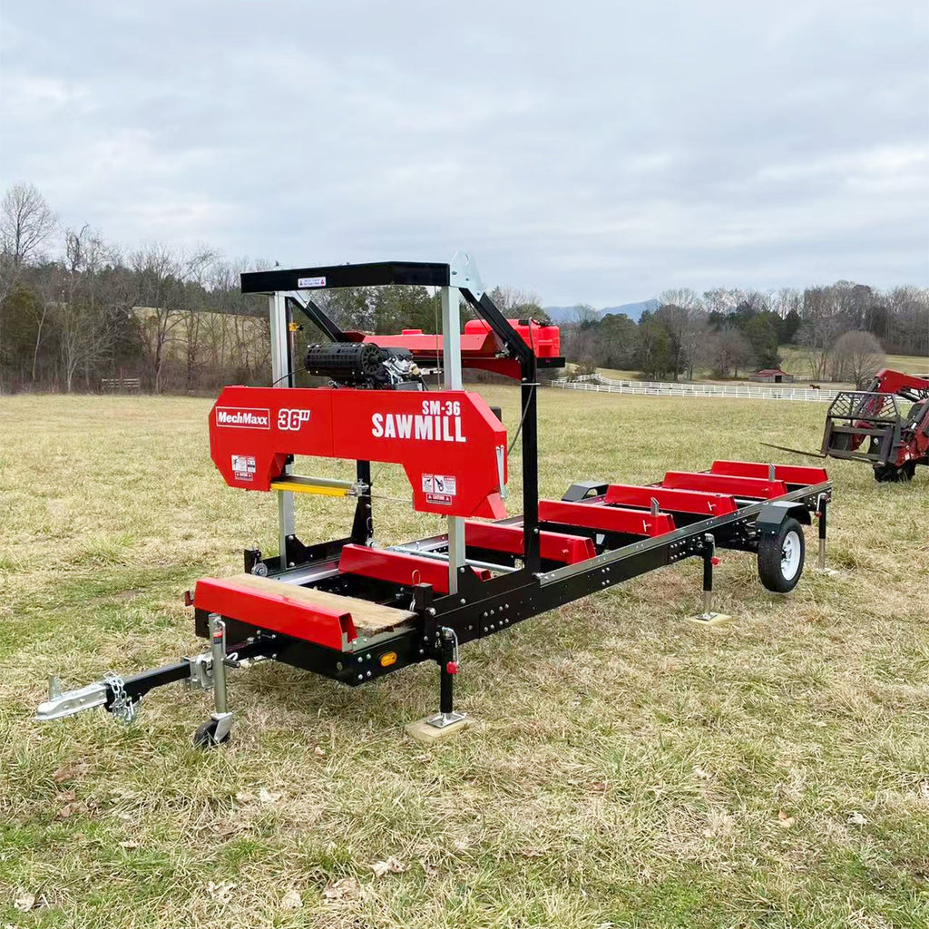 MechMaxx 36" MAX Portable Sawmill, 25HP 750cc ZONSEN V-Twin Engine, 35" Board Width, 20' Track Length, SM-36MAX