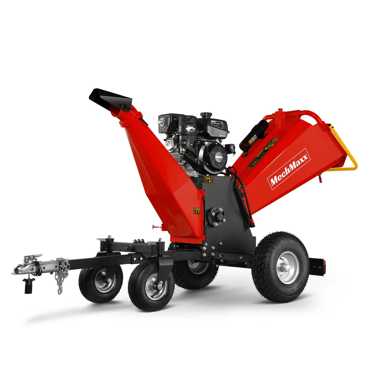 MechMaxx 6 inch KOHLER E-Start 429cc 14HP Gas Powered 4 - Wheel Drum Wood Chipper with Taillight ,  B150
