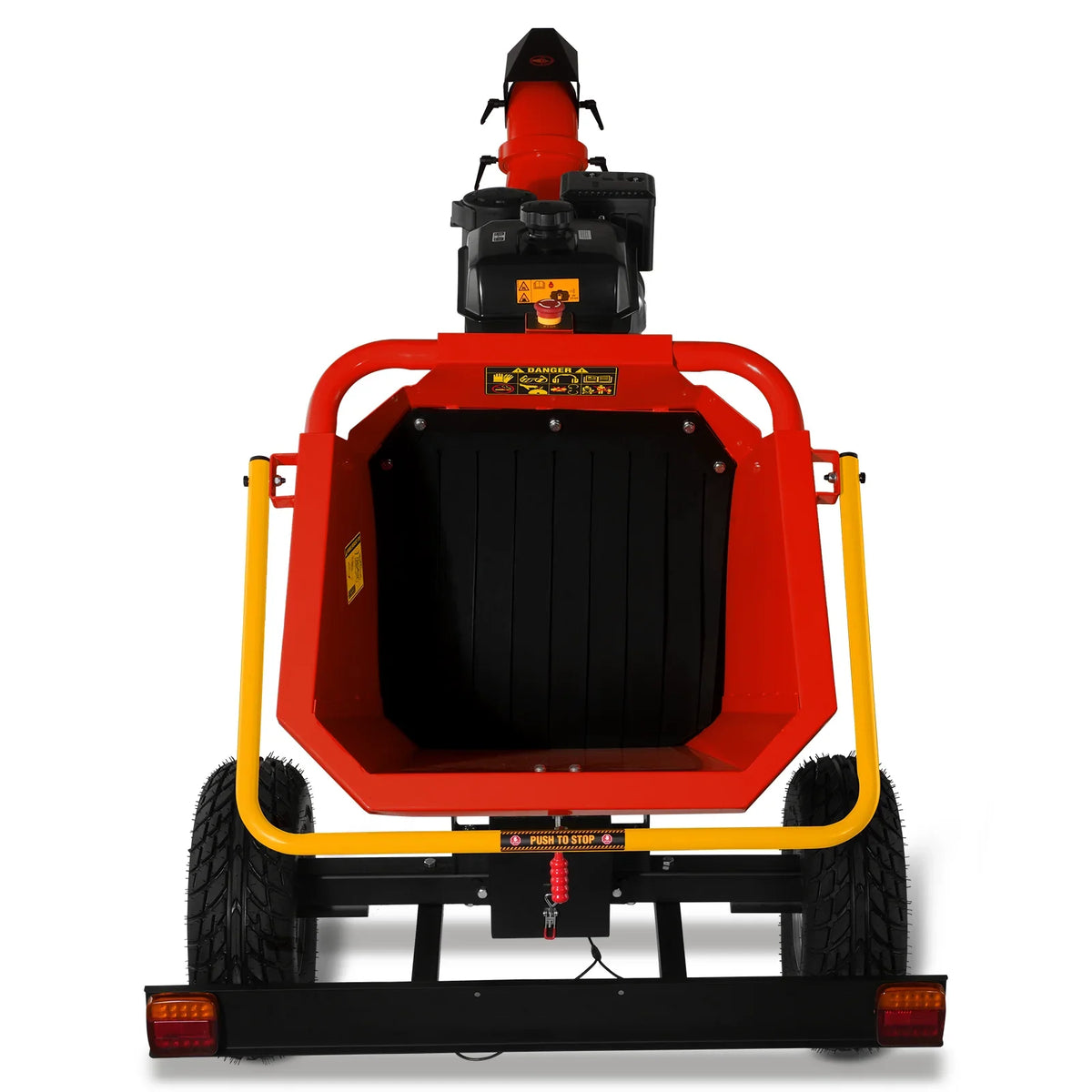 MechMaxx 6 inch KOHLER E-Start 429cc 14HP Gas Powered 4 - Wheel Drum Wood Chipper with Taillight ,  B150