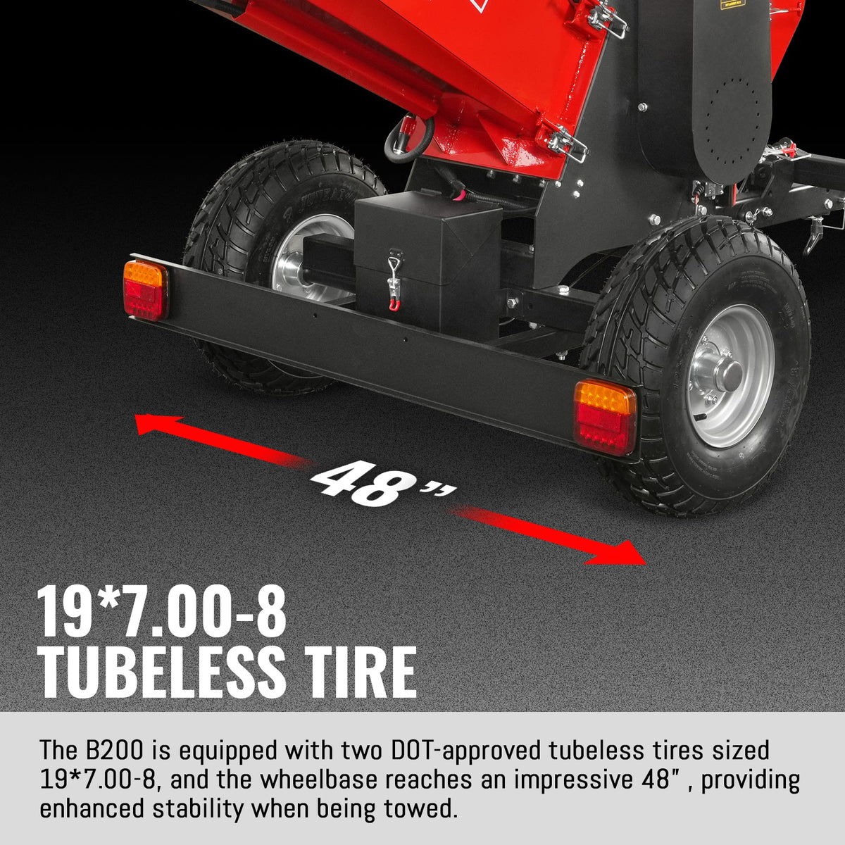 MechMaxx 8 inch HONDA GX690 E-Start 688cc 22hp Gas Powered 4 - Wheel Drum Wood Chipper with Taillight ,  B200