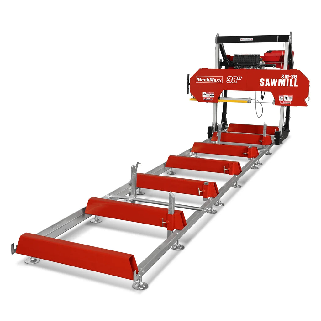 MechMaxx 36" MAX Portable Sawmill, 25HP 750cc ZONSEN V-Twin Engine, 35" Board Width, 20' Track Length, SM-36MAX