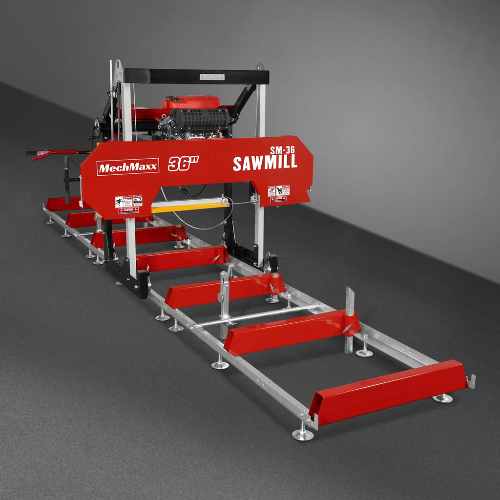 MechMaxx 36" MAX Portable Sawmill, 25HP 750cc ZONSEN V-Twin Engine, 35" Board Width, 20' Track Length, SM-36MAX