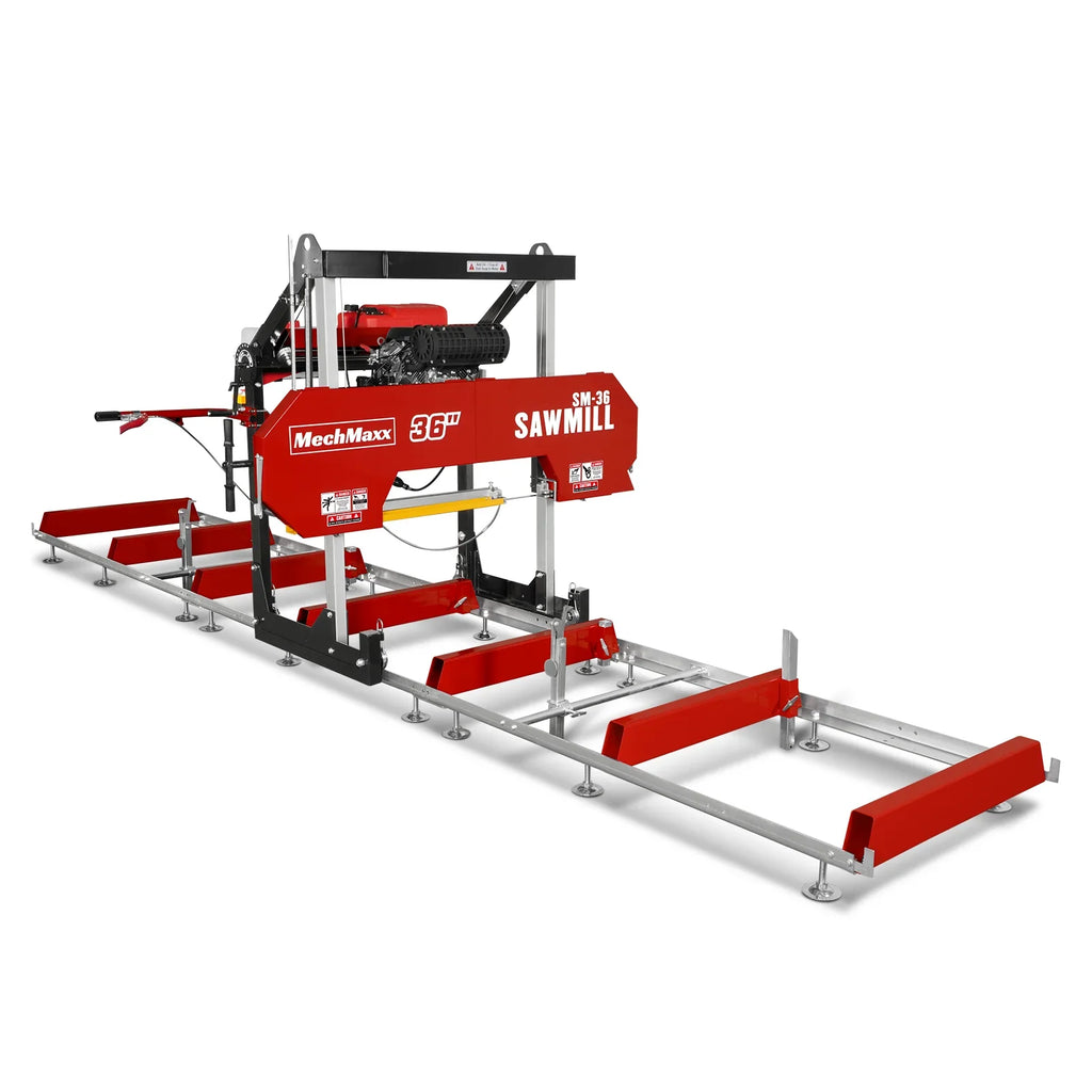 MechMaxx 36" MAX Portable Sawmill, 25HP 750cc ZONSEN V-Twin Engine, 35" Board Width, 20' Track Length, SM-36MAX