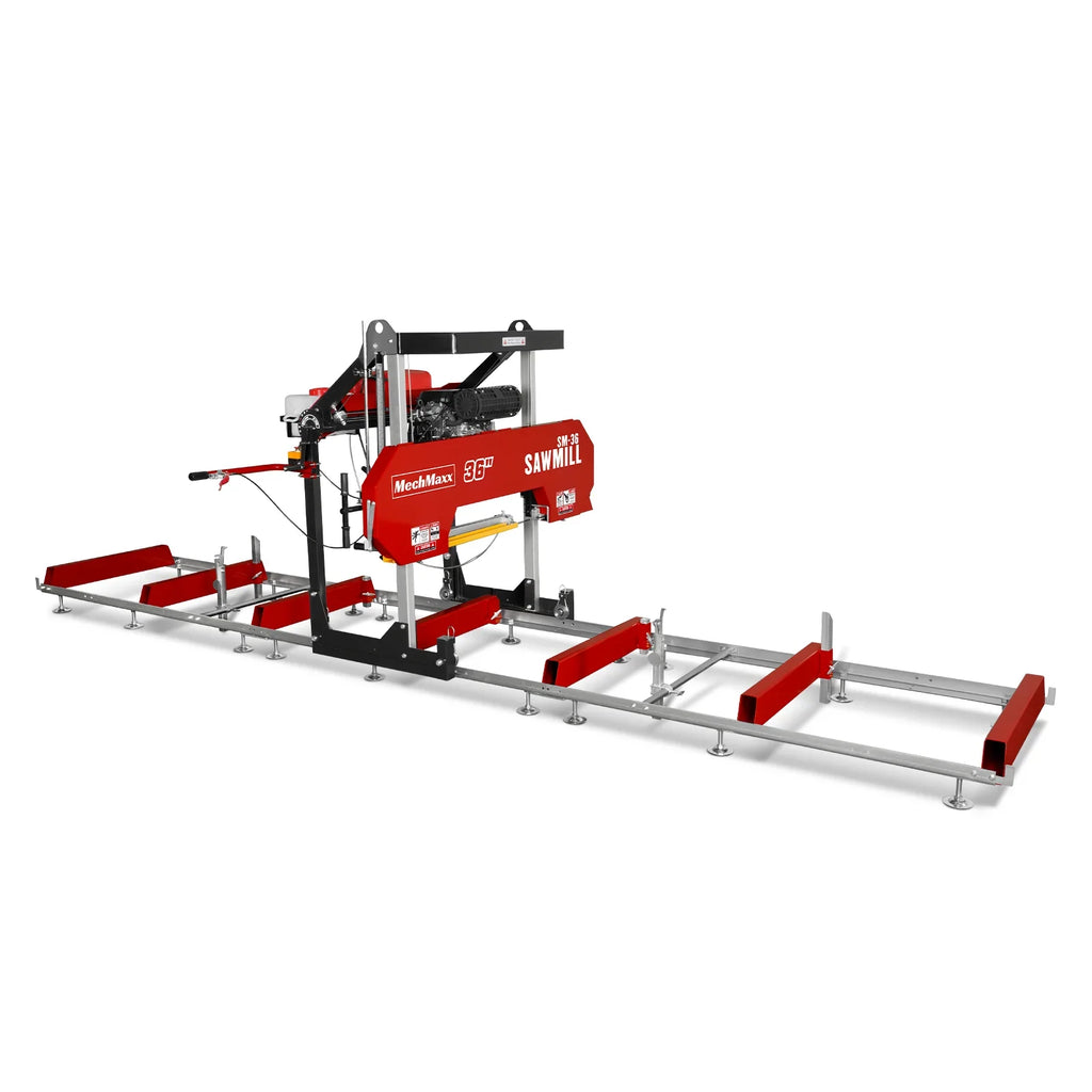 MechMaxx 36" MAX Portable Sawmill, 25HP 750cc ZONSEN V-Twin Engine, 35" Board Width, 20' Track Length, SM-36MAX